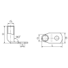 КВТ Наконечник угловой (90°) медный луженый ТМЛ(90) 25-8-8 (мин партия 100 шт.) 53874 KVT
