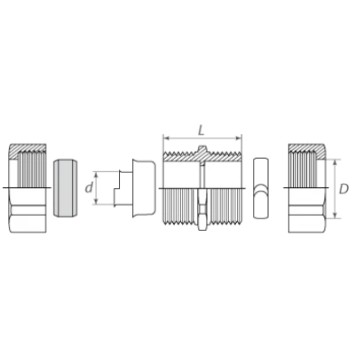 КВТ Муфта СТМ-25 для соединений труба-металлорукав 61405 KVT КВТ Муфта СТМ-25 для соединений труба-металлорукав 61405 KVT