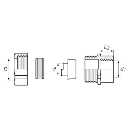 КВТ Муфта соединиетльная резьбовая СТМ(Р)-50 труба-металлорукав 61414 KVT