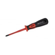 КВТ Диэлектрическая отвертка с изоляцией СЛИМ PH1x80 78583 KVT