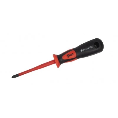 КВТ Диэлектрическая отвертка с изоляцией СЛИМ PH1x80 78583 KVT