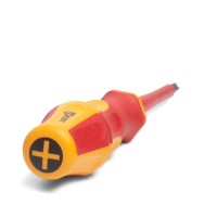 КВТ Диэлектрическая отвертка Phillips 1х80 с изоляцией, СЛИМ, 78611 KVT