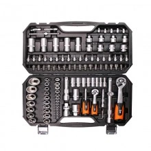 КВТ Набор автоинструмента 1/2’’ и 1/4’’, серия «КВТ-PROFESSIONAL», 110 предметов 82135 KVT