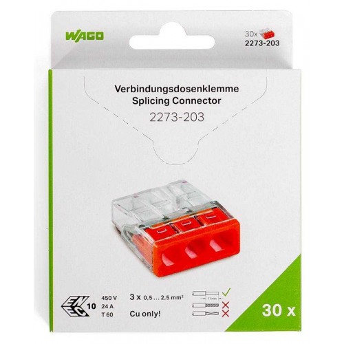 КВТ Клеммы WAGO 2273-202/996-040 (2Х2,5мм2) (блистер 40 шт.) 86569 KVT
