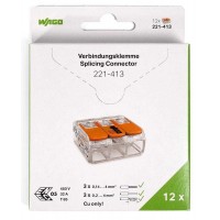 КВТ Клеммы WAGO 221-413/996-012 (3Х4,0мм2) (блистер 12шт.) 86580 KVT
